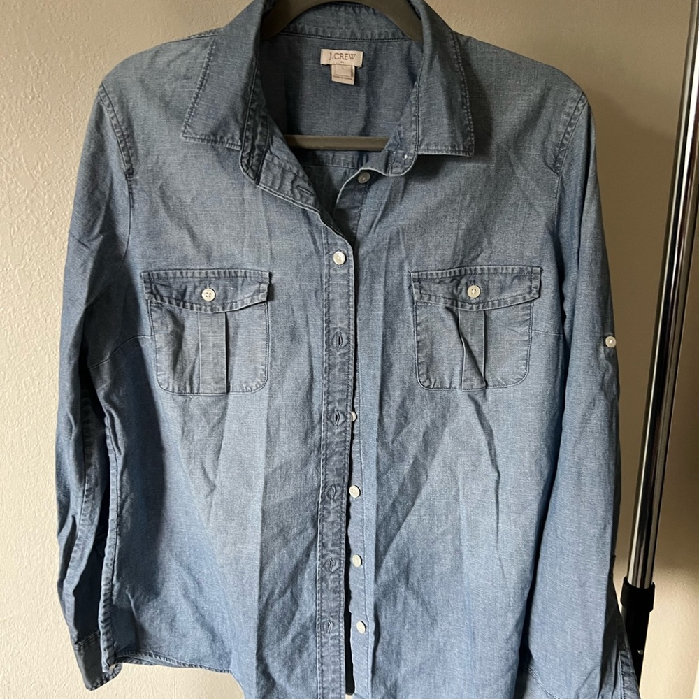 J. Crew Light Denim Button-Down Shirt